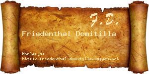 Friedenthal Domitilla névjegykártya